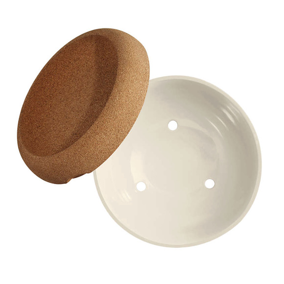 IV EMILE HENRY NIB Deep Storage Bowl Ceramic W/ Cork Lid in Color Clay Beige - Picture 2 of 2